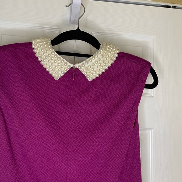 BETSEY JOHNSON Purple Pearl Collar Fit & Flare Dress - Picture 7 of 16